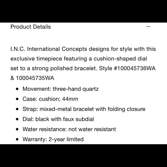 I.N.C. Men's Bracelet Watch 44mm - Picture 3 of 5